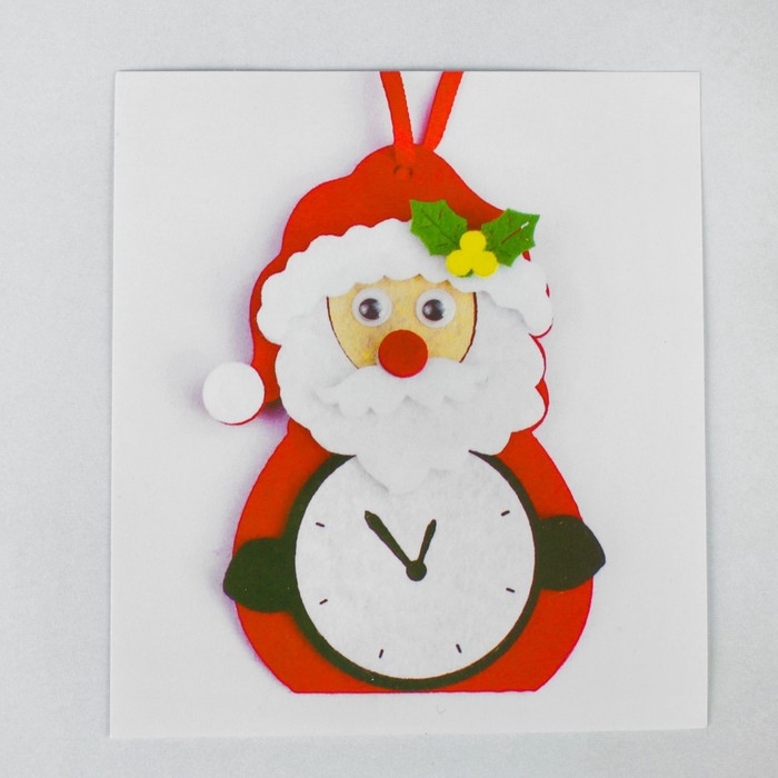 Набор для творчества - создай ёлочное украшение из фетра &laquo;Дед мороз с часами&raquo;