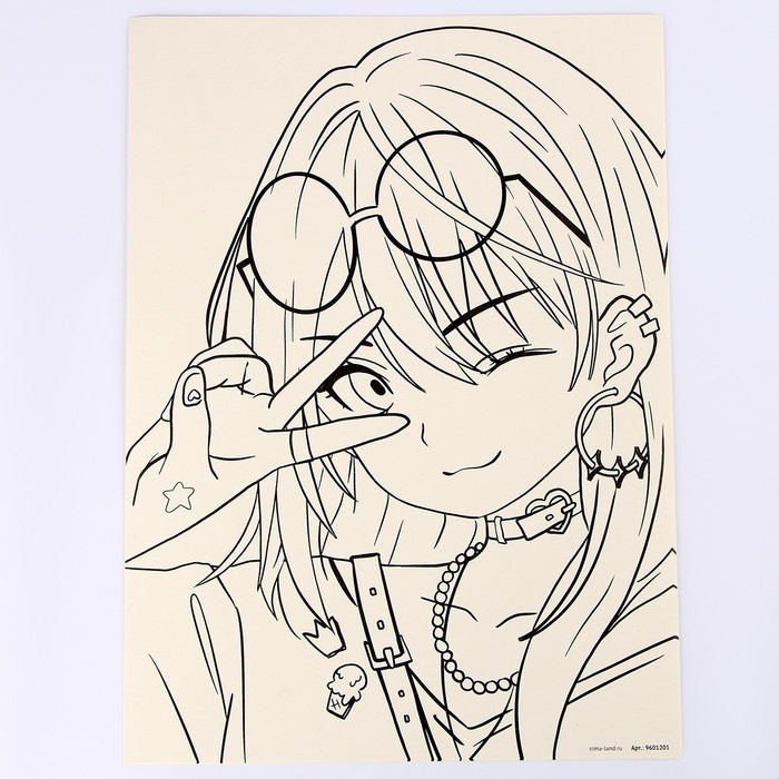 Набор для скетчинга &laquo;Аниме. Девочка и котик&raquo;, на акварельной бумаге