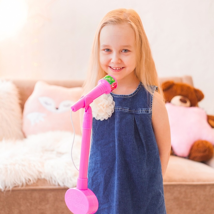 Микрофон &laquo;Ты звезда&raquo;, высота 80 см, цвет розовый