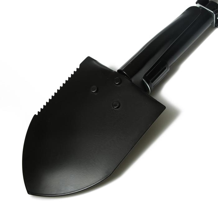Лопата туристическая, L = 47 см, складная, пилка, металлический черенок, с ручкой, в чехле, Greengo