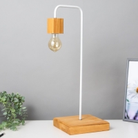 Лампа настольная "Хью-1" коричневый/белый 20х20х55см RISALUX Лампа настольная "Хью-1" коричневый/белый 20х20х55см RISALUX