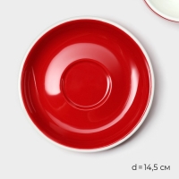 Кофейная пара фарфоровая Magistro Coffee time, 2 предмета: чашка 200 мл, блюдце d=14,5 см, цвет красный Кофейная пара фарфоровая Magistro Coffee time, 2 предмета: чашка 200 мл, блюдце d=14,5 см, цвет красный