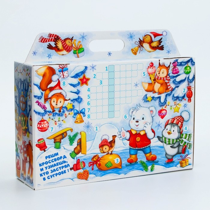 Новый год. Подарочная коробка Новогодняя Портфель широкий Новый год. Подарочная коробка Новогодняя Портфель широкий "Каток" с игрой и анимацией 31 х 8,5 х 20,3 см.