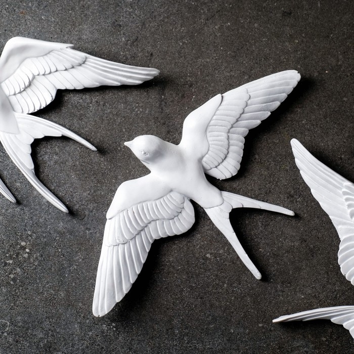 Подвесной декор Подвесной декор "Ласточки" набор из 3шт, белые, 20х21х5см