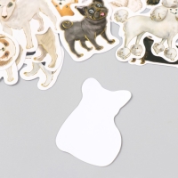 Наклейки для творчества "Породы собак" тиснение серебро набор 48 шт 9х7х0,8 см