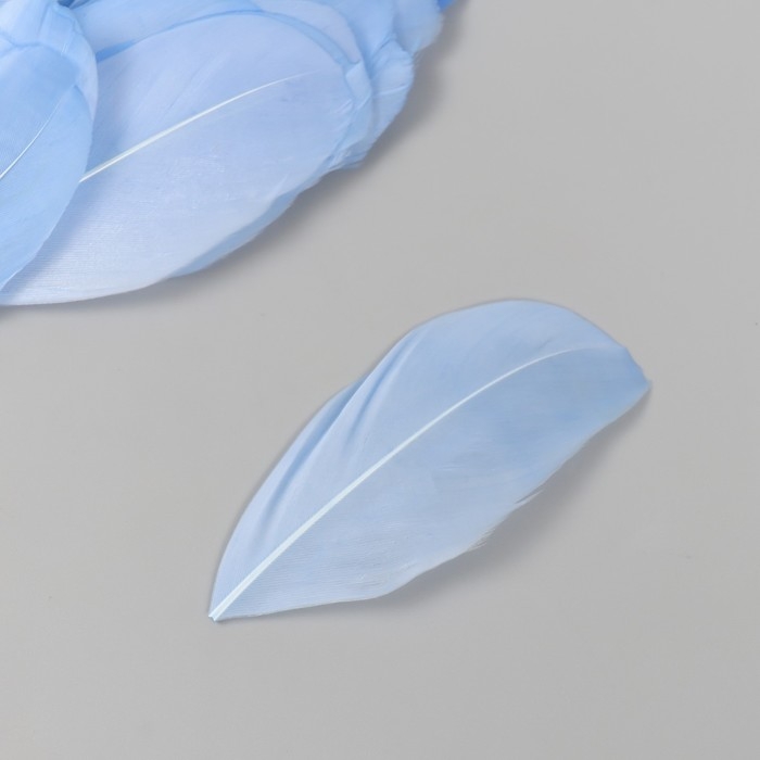 Перо декоративное гусиное "Небесное" в форме листа набор 40 шт h=5-7 см