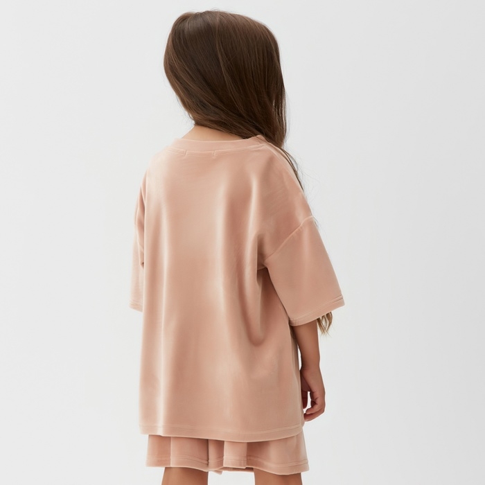Костюм детский (футболка, шорты) KAFTAN Plushy р.36 (134-140), бежевый