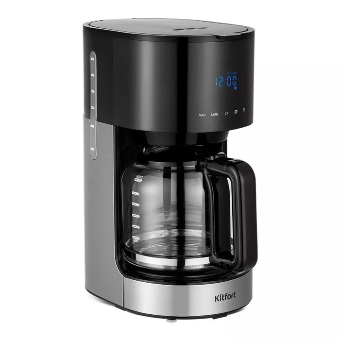 Кофеварка Kitfort KT-7297, капельная, 900 Вт, 1.5 л, серебристо-чёрная Кофеварка Kitfort KT-7297, капельная, 900 Вт, 1.5 л, серебристо-чёрная