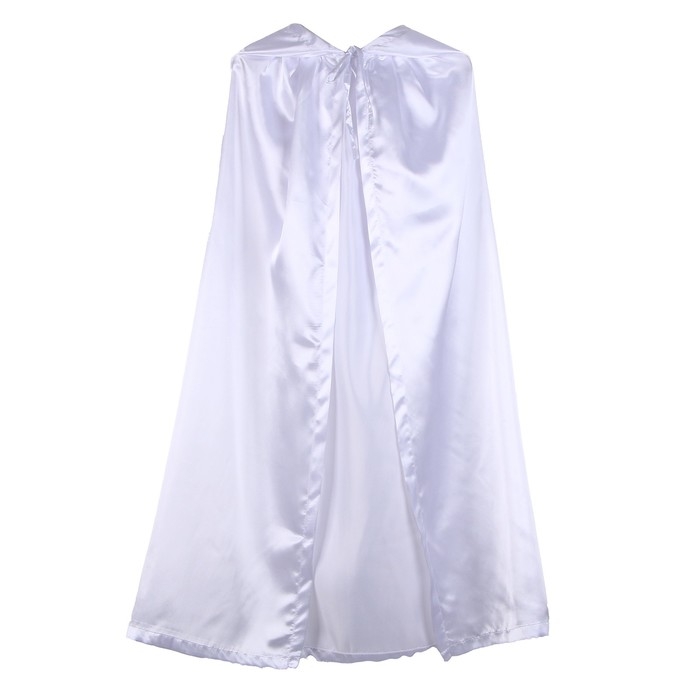 Карнавальный плащ детский, атлас, цвет белый, длина 100 см Карнавальный плащ детский, атлас, цвет белый, длина 100 см