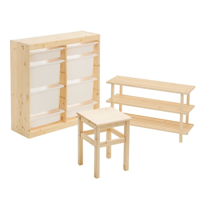 Стол и стул набор SVALA, Массив сосны