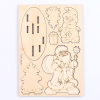 Заготовки для творчества. Роспись по дереву &laquo;Новый год! Дед Мороз и снеговик&raquo;