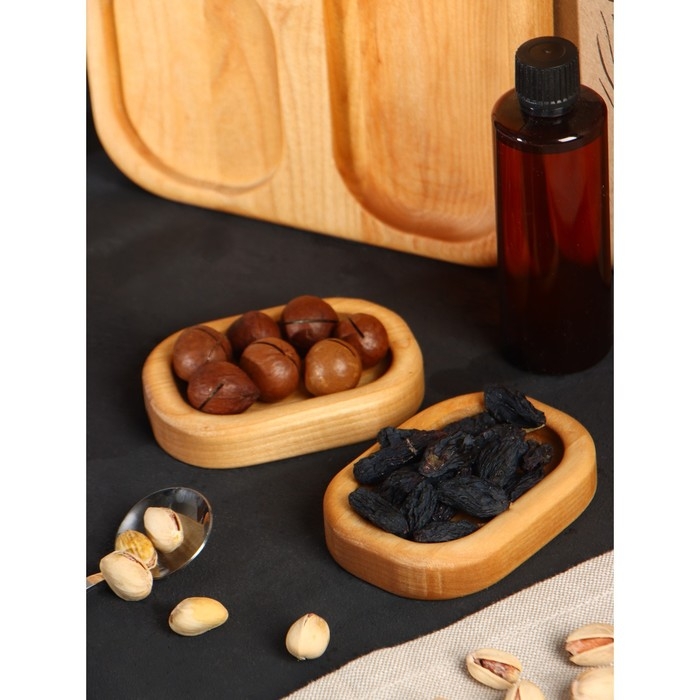 Подарочный набор деревянной посуды Adelica, доска сервировочная 3 секции, 2 менажницы съёмные, масло в подарок 100 мл, берёза Подарочный набор деревянной посуды Adelica, доска сервировочная 3 секции, 2 менажницы съёмные, масло в подарок 100 мл, берёза