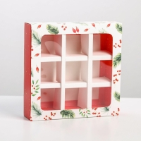 Коробка под 9 конфет с ячейками «Загадай желание» 14,5 х 14,5 х 3,5 см, Новый год Коробка под 9 конфет с ячейками «Загадай желание» 14,5 х 14,5 х 3,5 см, Новый год