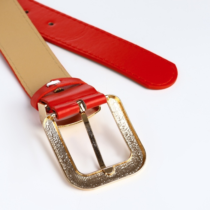 Ремень женский, ширина 3 см, пряжка металл, цвет красный Ремень женский, ширина 3 см, пряжка металл, цвет красный