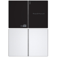 Тетрадь A4 на спирали, 80 листов в клетку, ErichKrause Words, пластиковая обложка, блок офсет 100% белизна, чёрная Тетрадь A4 на спирали, 80 листов в клетку, ErichKrause Words, пластиковая обложка, блок офсет 100% белизна, чёрная