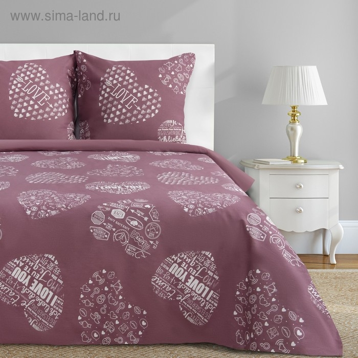 Постельное бельё "Этель" дуэт Te amo (вид 2) 143 х 215 см - 2 шт., 240*220 см, 70 х 70 см - 2 шт, бязь