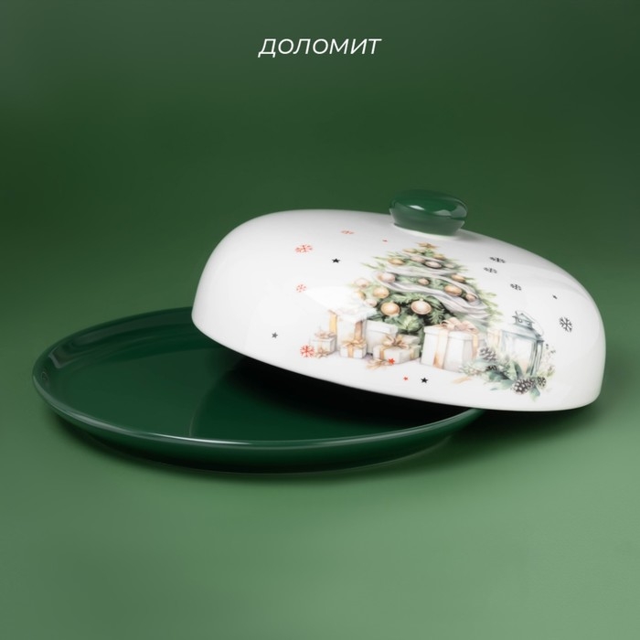 Блинница новогодняя Доляна &laquo;Приближение чуда&raquo;, d=23 см, керамика, цвет белый