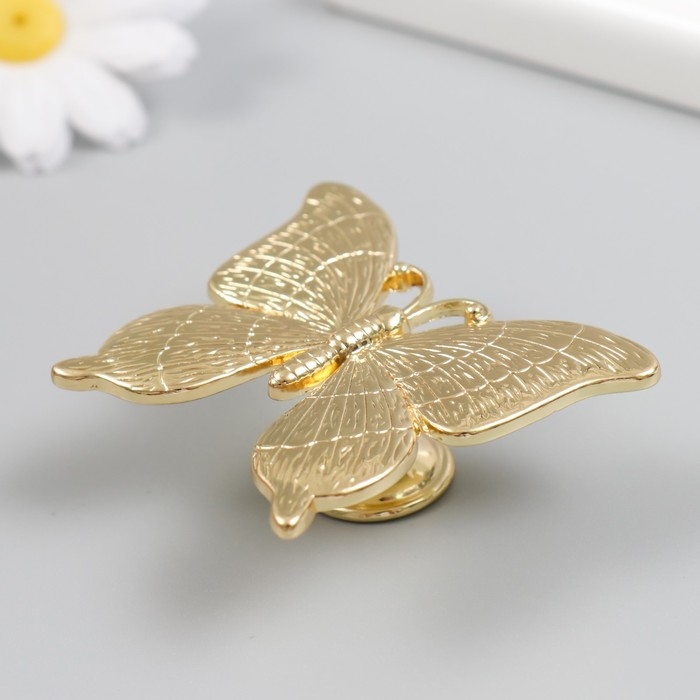 Ручка для шкатулки металл "Бабочка" золото 5,2х6,3 см