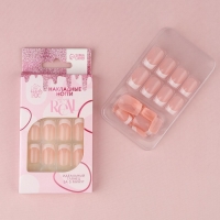 Накладные ногти «Классический френч», 24 шт, клеевые пластины, форма квадрат, цвет розовый/белый Накладные ногти «Классический френч», 24 шт, клеевые пластины, форма квадрат, цвет розовый/белый