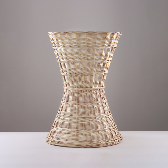 Корзина торговая &laquo;Часы&raquo;, Dниз:53 см, Dдно фанера:30 см, Dверх:57 см, H=40/80 см, лоза