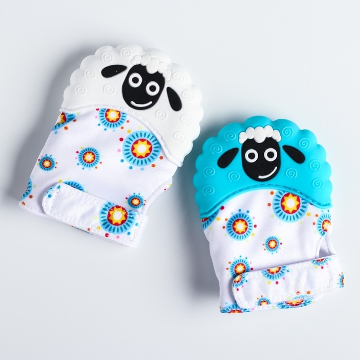 Прорезыватель рукавичка &laquo;Овечка&raquo;, на липучке, цвет МИКС, Крошка Я