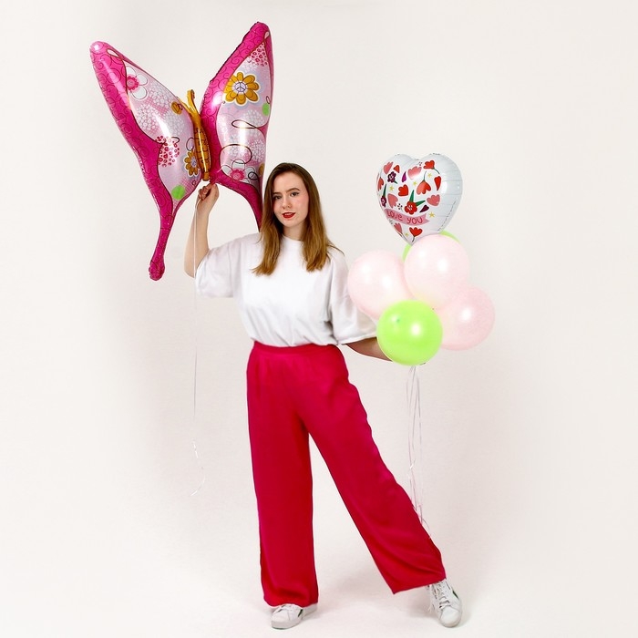 Набор шаров &laquo;Весенняя бабочка&raquo;, фольга, латекс, 7 шт.