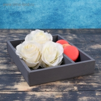 Кашпо деревянное 25.5&times;20&times;4.5 см "Макарунас", серый Дарим Красиво