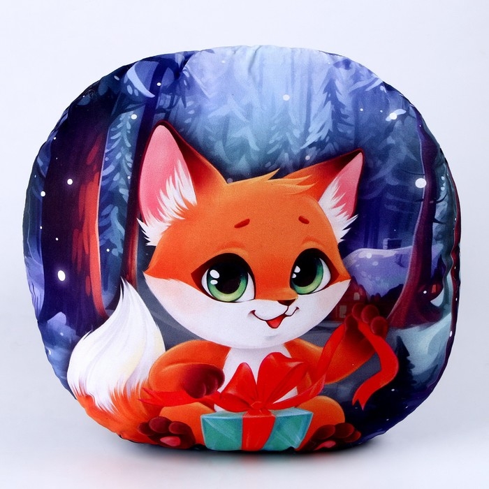 Новогодняя подушка круглая &laquo;Лисёнок&raquo;, на новый год