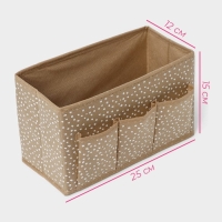 Органайзер для мелочей Доляна Points, 3 кармана, 25&times;12&times;15 см, цвет бежевый