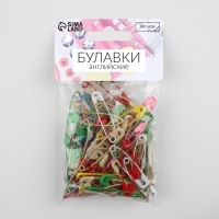 Булавки английские, 38 мм, 100 шт, цвет разноцветный