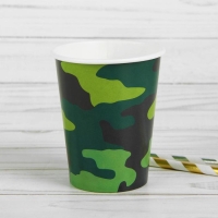 Стакан бумажный &laquo;Камуфляж&raquo;, 250 мл, набор 6 шт.