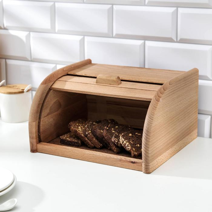 Хлебницa деревяннaя Премиум &laquo;Хозяюшкa&raquo;, 29&times;22,5&times;15 см, бук