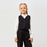 Жилет для девочки MINAKU, цвет чёрный, рост 134 см Жилет для девочки MINAKU, цвет чёрный, рост 134 см