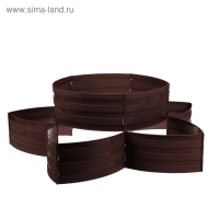 Клумба пластиковая, 15 &times; 540 см, 18 секций, тёмно-коричневая, &laquo;Конструктор&raquo;