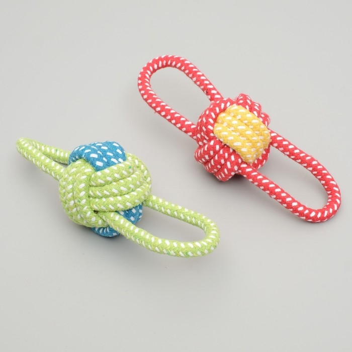 Игрушка канатная Игрушка канатная "Мяч с ручками", до 35 г, мяч 6 см, микс цветов