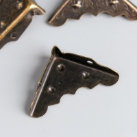 Уголок металл "Растительный" бронза набор 4 шт 3х3 см Уголок металл "Растительный" бронза набор 4 шт 3х3 см