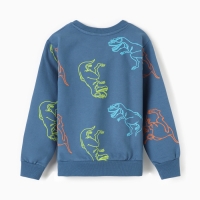 Свитшот для мальчиков, цвет джинсовый/дино, рост 98 см