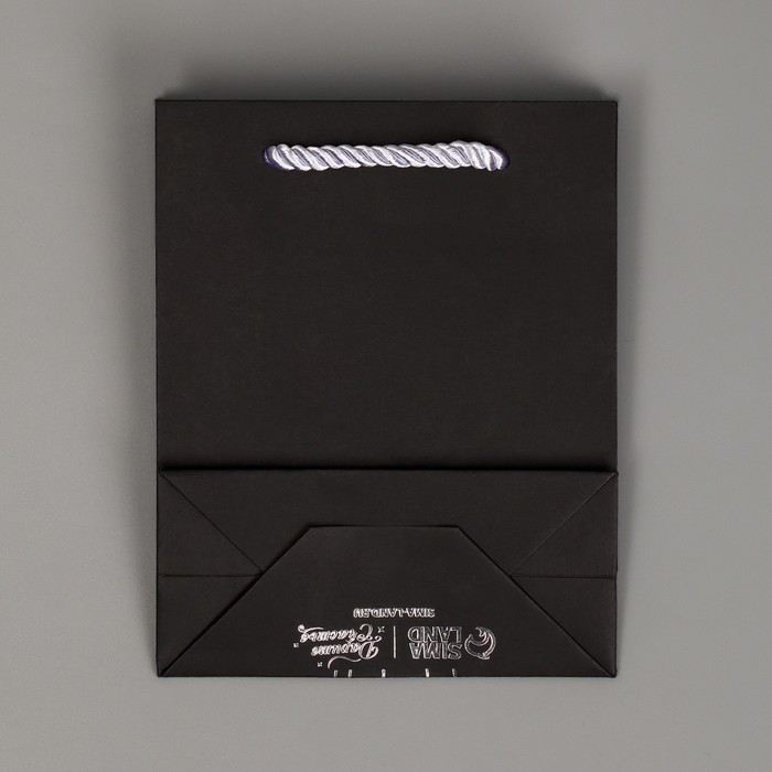 Пакет подарочный, упаковка, &laquo;С Днём рождения!&raquo;, чёрный крафт, 12 х 15 х 5,5 см