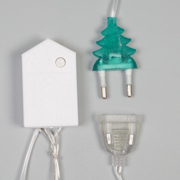 Гирлянда &laquo;Бахрома&raquo; 2.7 &times; 0.9 м с насадками &laquo;Месяц&raquo;, IP20, прозрачная нить, 138 LED, свечение тёплое белое, 8 режимов, 220 В