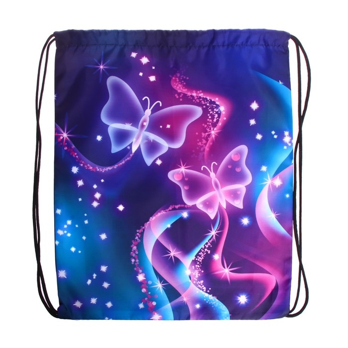 Мешок для обуви 420 х 340 мм, Calligrata МСО-5С, (мягкий полиэстер, плотность 210D), Мешок для обуви 420 х 340 мм, Calligrata МСО-5С, (мягкий полиэстер, плотность 210D), "Бабочки"