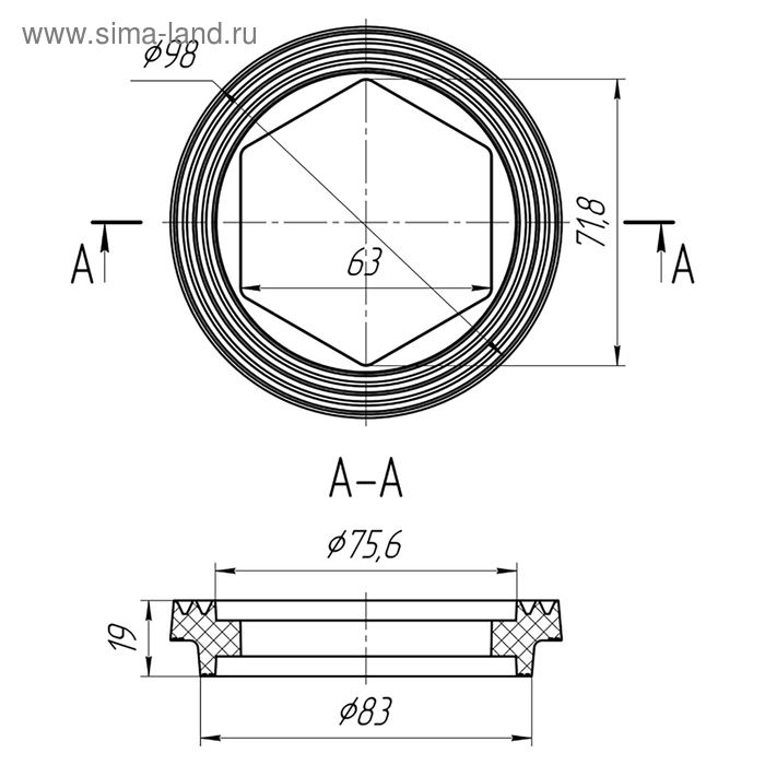 Прокладка под бачок унитаза Прокладка под бачок унитаза "АНИ Пласт" М840, шестигранная