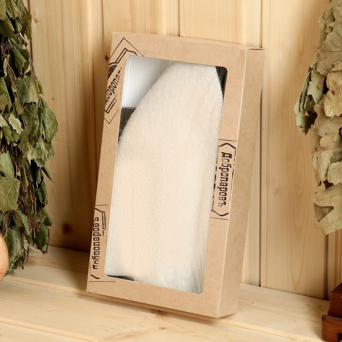 Набор для бани в коробке Набор для бани в коробке "Классика" шапка серая, масло апельсина и пихты