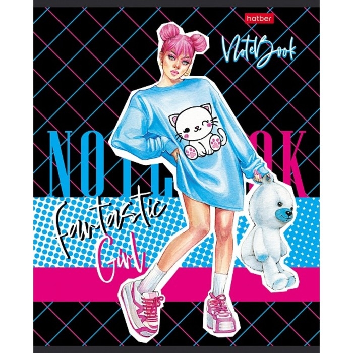 Тетрадь 60 листов в клетку, Zoomer-girl, обложка мелованный картон, блок офсет 65г/м2, 5 видов, МИКС Тетрадь 60 листов в клетку, Zoomer-girl, обложка мелованный картон, блок офсет 65г/м2, 5 видов, МИКС