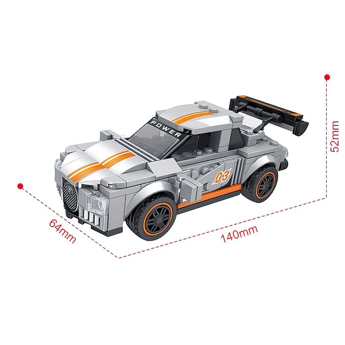 Конструктор Гонка &laquo;Спорткар&raquo;, 173 детали