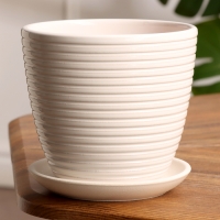 Горшок цветочный Спираль белый крокус №2, 1,4 л, d - 14,9 см Горшок цветочный Спираль белый крокус №2, 1,4 л, d - 14,9 см