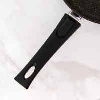 Сковорода Доляна &laquo;Элит&raquo;, d=24 см, съёмная ручка, антипригарное покрытие, цвет чёрный