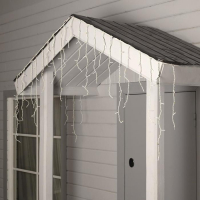 Гирлянда &laquo;Бахрома&raquo; 3 &times; 0.6 м, IP44, УМС, белая нить, 160 SMD-LED, свечение тёплое белое, 220 В