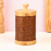 Туес "Цветочки", круглый, береста