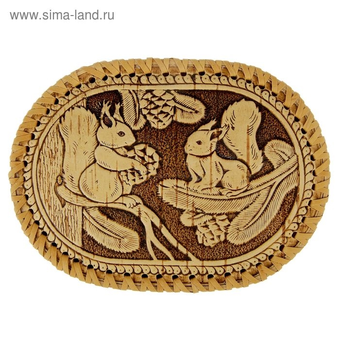 Шкатулка «Белки», береста Шкатулка «Белки», береста