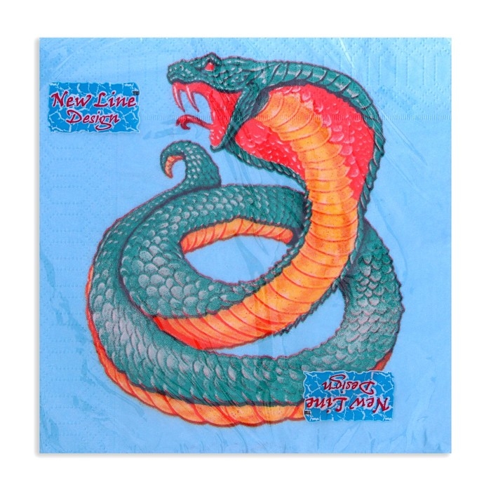 Новогодние салфетки бумажные New Line Design &laquo;Змея на синем&raquo; 3 слоя, 33х33 см, 20 шт